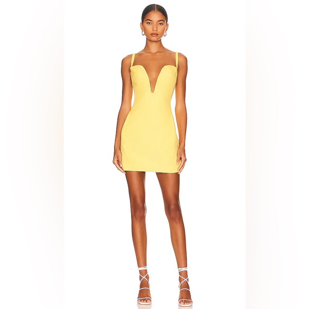 Worn Once- Yellow Plunge Dress